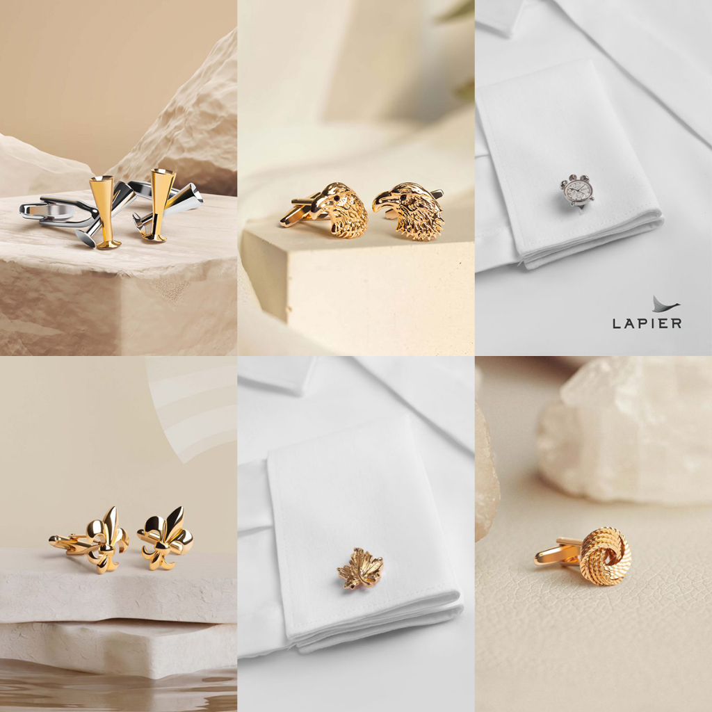 Khuy măng sét nam cao cấp LAPIER chất liệu hợp kim