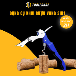 Dụng Cụ Khui Rượu Vang - Đồ Khui Nắp Chai Chức Năng 3in1 Inox Siêu Bền 3981