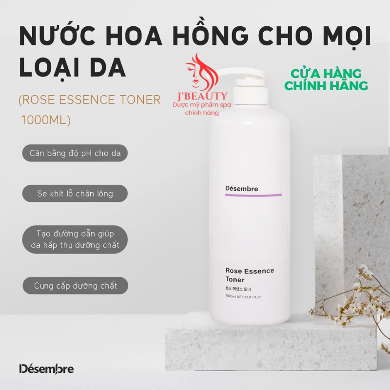 Nước hoa hồng Desembre Rose Essence Toner 150ml / 1000ml - Đánh thức vẻ đẹp tự nhiên cho làn da bạn