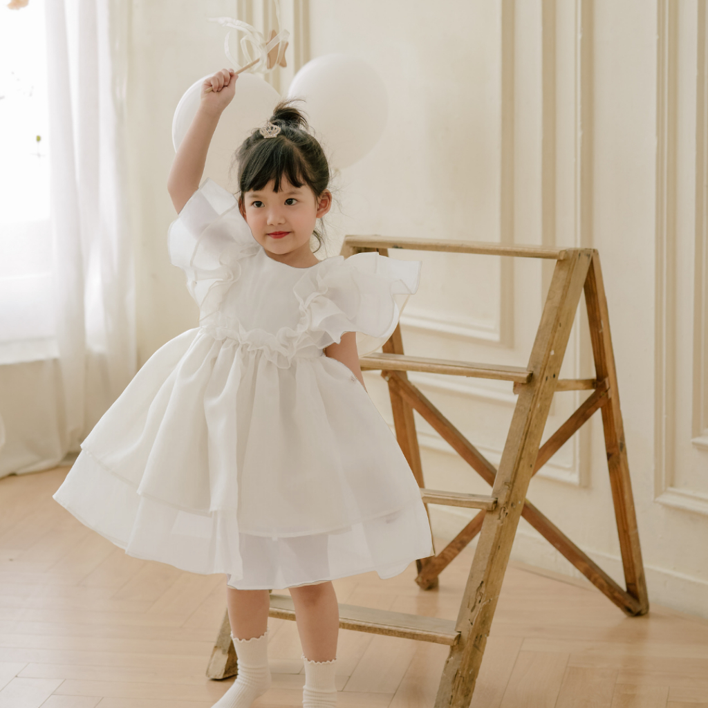Váy cho bé Sora.bébé Clarina Dress chất liệu organza cao cấp lót lụa bồng xòe đáng yêu