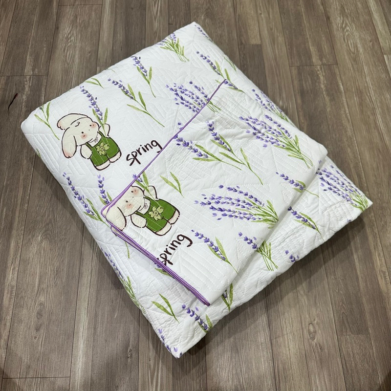 Bộ chăn ga gối 3 Món Cotton đũi Trần bông xơ đậu lành - Full Size sẵn tại SamSam- bedding