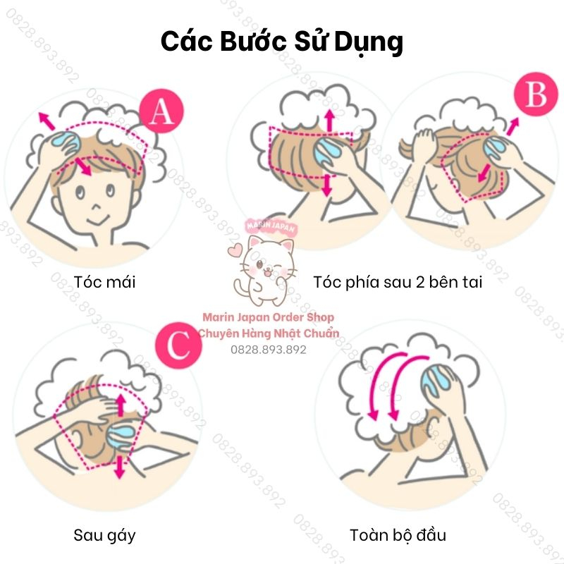 Lược Gội Đầu Massage Gãi Đầu Kao Merit Nhật Bản - Lược Bàn Chải Cao Cấp 3 Đầu Bàn Chải Giúp Làm Sạch vàThư Giãn da đầu