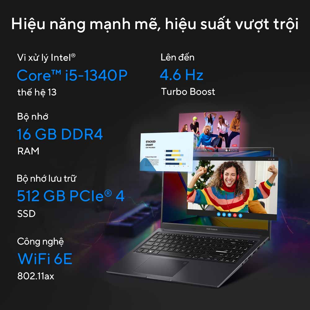 Laptop Asus Vivobook 15X OLED S3504VA-L1226W (Core i5-1340P | 15.6 inch FHD OLED)