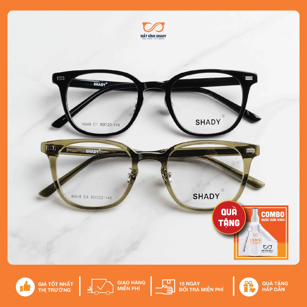 Gọng Kính Nhựa Acetate Cao Cấp Shady Unisex G2590 (Nhiều màu)