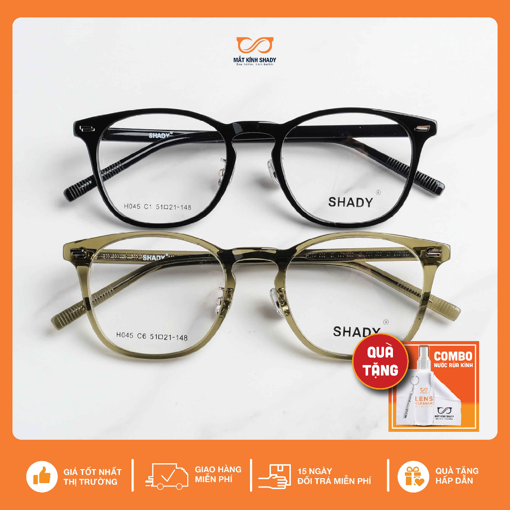 Gọng Kính Nhựa Acetate Cao Cấp Shady Unisex G2592 (Nhiều màu)