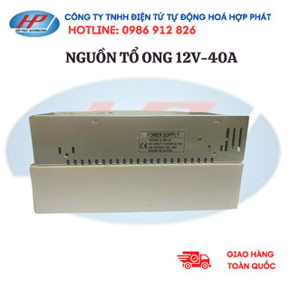 Nguồn tổ ong 12V 40A, nguồn chuyên dụng cho camera, Led