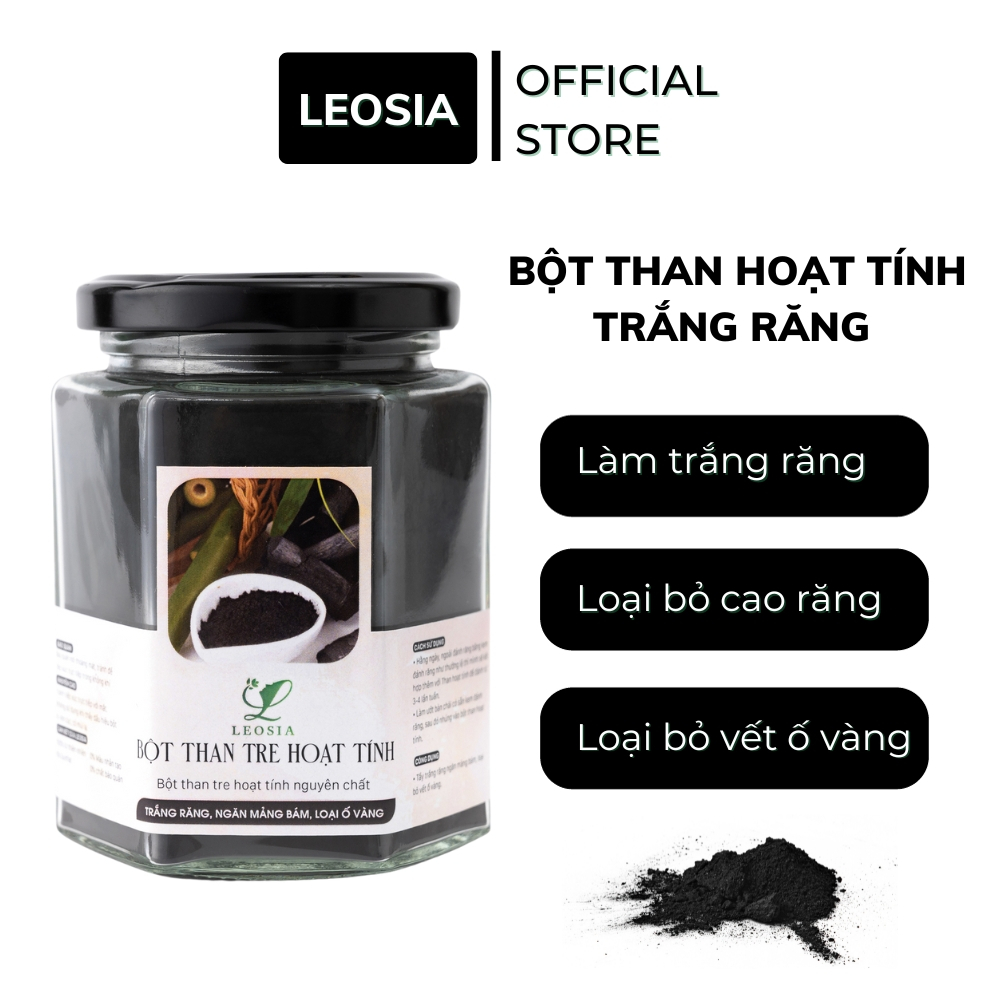 Bột Than Hoạt Tính LEOSIA ORGANIC Làm Trắng Răng Hiệu Quả An Toàn 70G