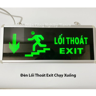 Đèn EXIT lên xuống cầu thang có chữ lối thoát 1 mặt 2 mặt
