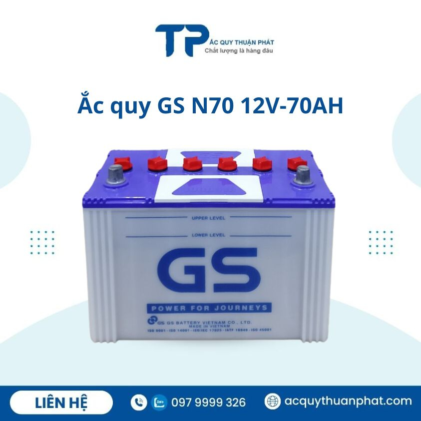 bình ắc quy Gs N70 12V-70ah