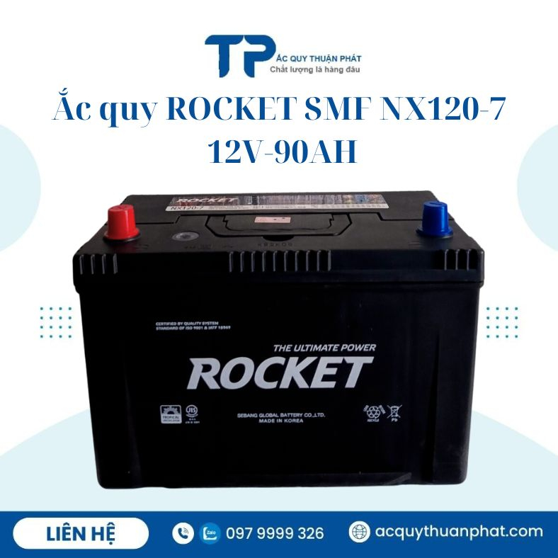 Bình ắc quy Rocket Nx120-7/L 12V-90ah