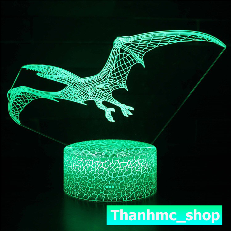 Đèn led 3D 7 màu hình khủng long Để Bàn, Trang Trí Phòng Ngủ, Decor, Làm Quà tặng