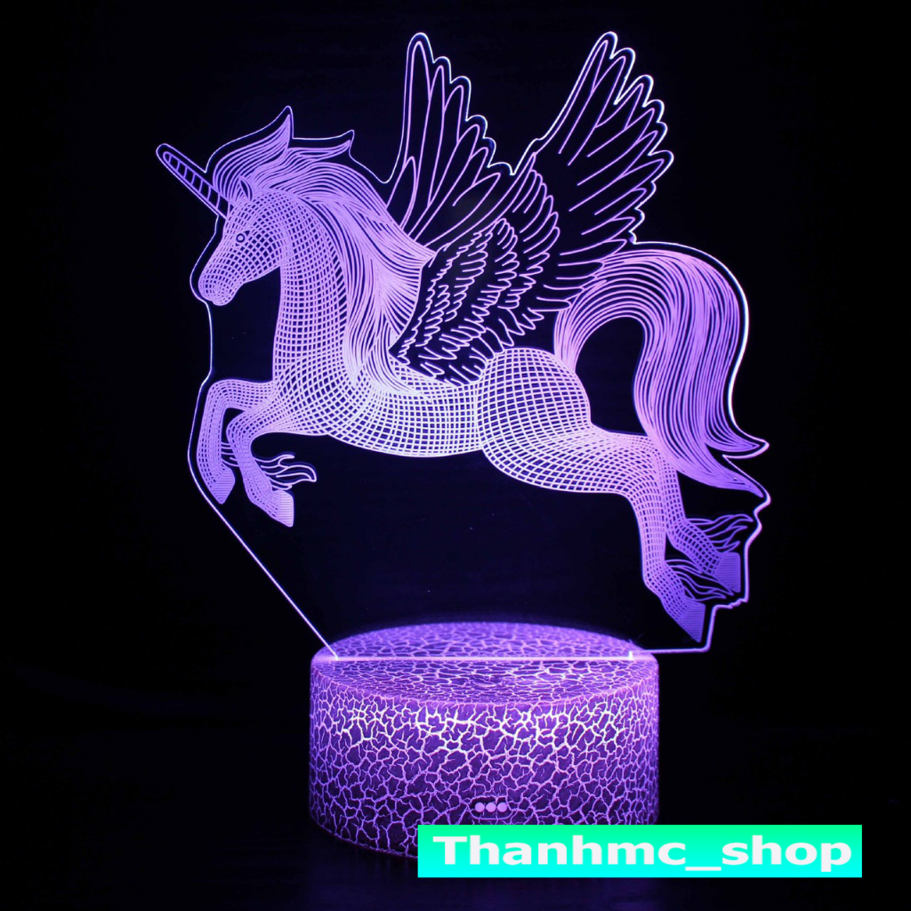 Đèn led 3D 7 màu hình khủng long Để Bàn, Trang Trí Phòng Ngủ, Decor, Làm Quà tặng