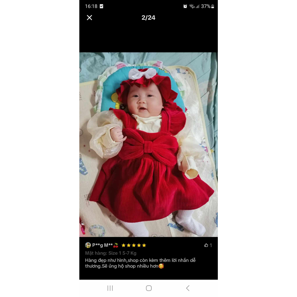 Váy yếm nhung kèm áo dài tay bồng 10-13 Kg,Chất mềm mịn