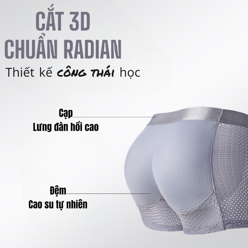 Quần nâng mông nam Boxer độn mông tự nhiên không dấu vết, Quần sịp đùi nâng mông sexy lịch lãm