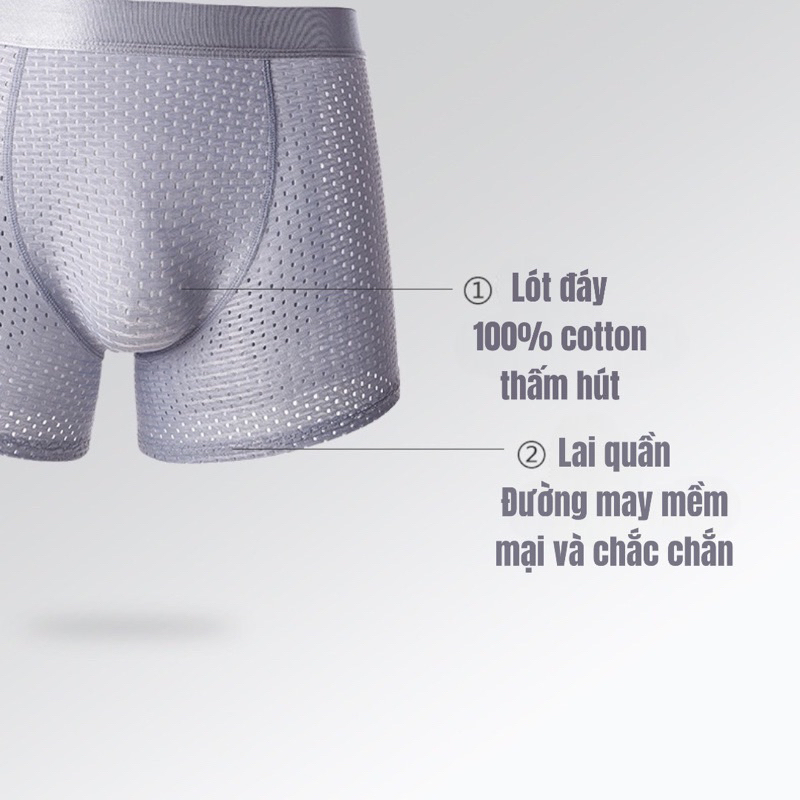 Quần nâng mông nam Boxer độn mông tự nhiên không dấu vết, Quần sịp đùi nâng mông sexy lịch lãm