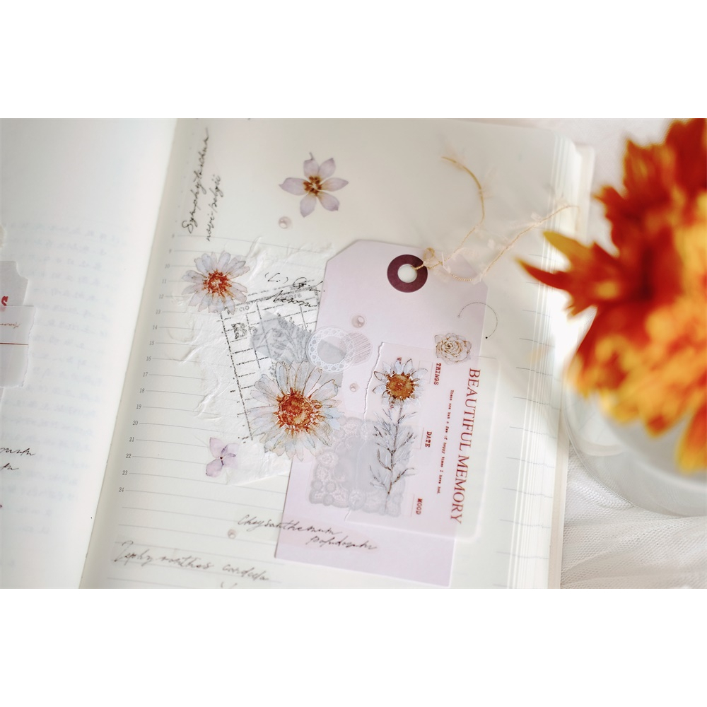 𝓑𝓾𝓵𝓵𝓮𝓽𝓳𝓸𝓾𝓻𝓷𝓪𝓵𝟏𝟏𝟓 ✿ Băng dính hãng Freckles Tea  mẫu "𝐅𝐥𝐨𝐰𝐞𝐫 𝐈𝐥𝐥𝐮𝐬𝐭𝐫𝐚𝐭𝐞𝐝 𝐁𝐨𝐨𝐤" hoa nhí nhiều màu rực rỡ