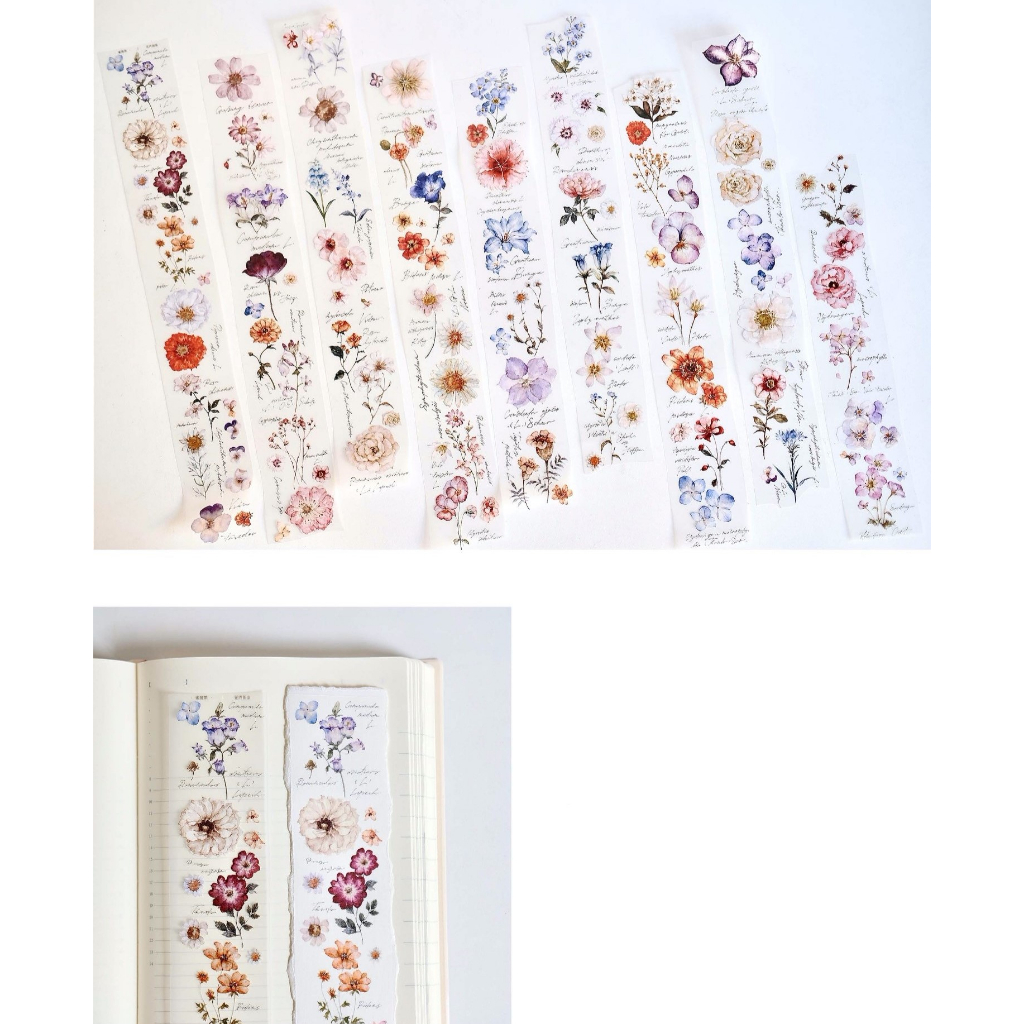 𝓑𝓾𝓵𝓵𝓮𝓽𝓳𝓸𝓾𝓻𝓷𝓪𝓵𝟏𝟏𝟓 ✿ Băng dính hãng Freckles Tea  mẫu "𝐅𝐥𝐨𝐰𝐞𝐫 𝐈𝐥𝐥𝐮𝐬𝐭𝐫𝐚𝐭𝐞𝐝 𝐁𝐨𝐨𝐤" hoa nhí nhiều màu rực rỡ
