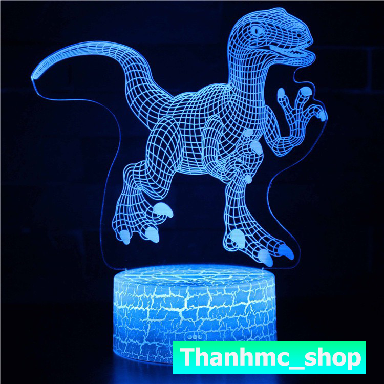 Đèn led 3D 7 màu hình khủng long Để Bàn, Trang Trí Phòng Ngủ, Decor, Làm Quà tặng
