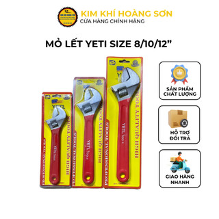Mỏ lết cán bọc cao su yeti size 8'' 10'' 12'' chất liệu hợp kim mạ crom độ cứng cao, chống rỉ sét