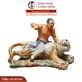 Tượng gốm võ tòng đả hổ - gốm sứ bát tràng