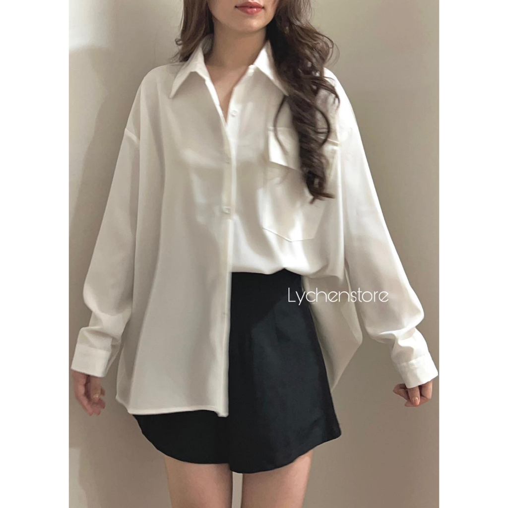 𝐋𝐘𝐂𝐇𝐄𝐍-Sơ mi trắng basic túi hộp