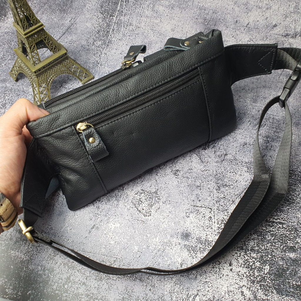 Túi đeo chéo kết hợp đeo hông nam da bò thật TD107VB   - 100% da bò thật, BH 3 năm