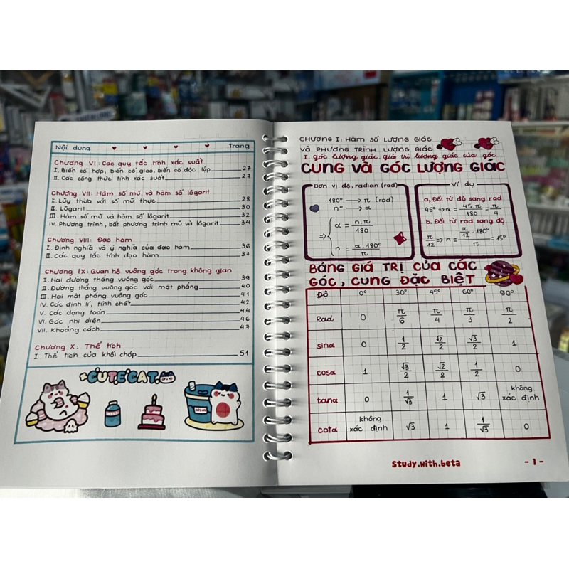 Sổ tay Takenote Toán 11 lò xo
