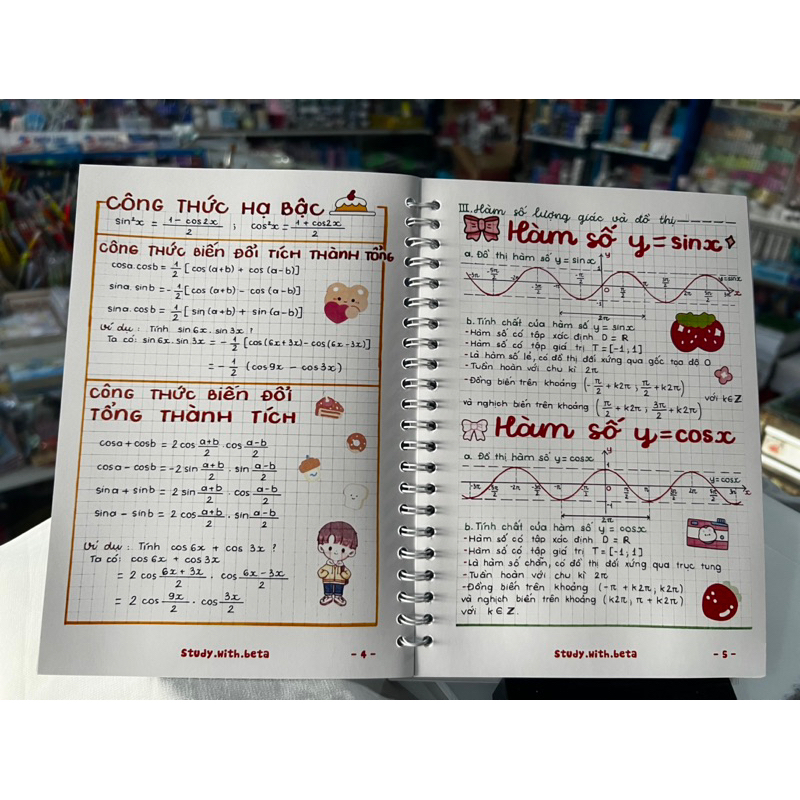 Sổ tay Takenote Toán 11 lò xo