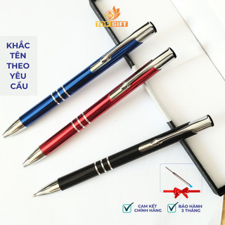 Bút bi bấm kim loại TopGift B09 ngòi 0.7mm mực bi màu xanh nhiều màu làm quà tặng quảng cáo