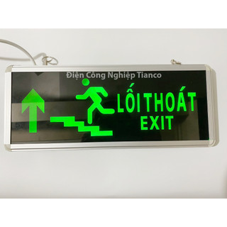 Đèn EXIT lên cầu thang có chữ lối thoát 1 mặt 2 mặt