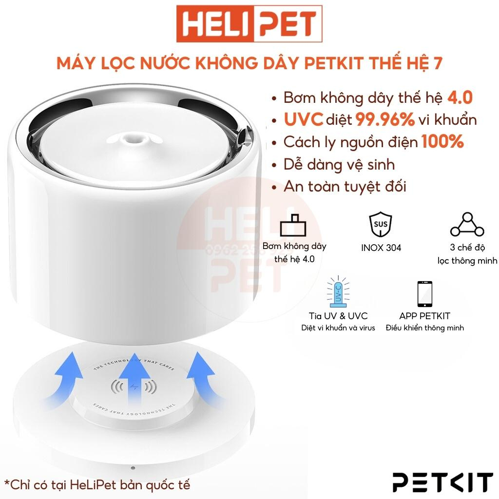 [NEW 2024] Máy lọc nước cho mèo PETKIT Eversweet 7 (3 Pro UVC) bơm không dây thế hệ 4.0 tia UVC INOX304 - HeLiPet