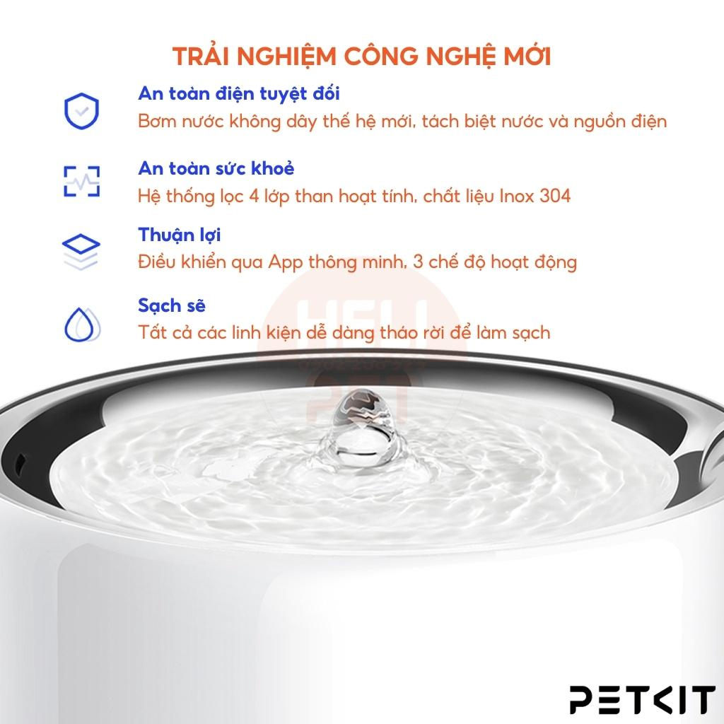 Máy Lọc Nước Cho Mèo PETKIT Eversweet 6 Bơm Không Dây, Chất Liệu Inox 304 và Nhựa ABS - HeLiPet