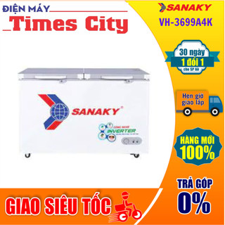 Tủ đông sanaky mặt kính xám 1 chế độ inverter vh-3699a4k
