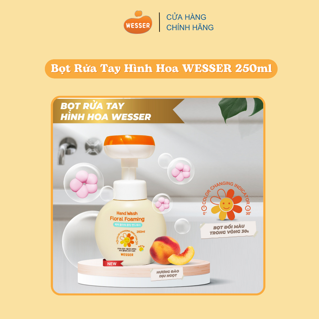 Bọt rửa tay hình hoa Wesser 250ml