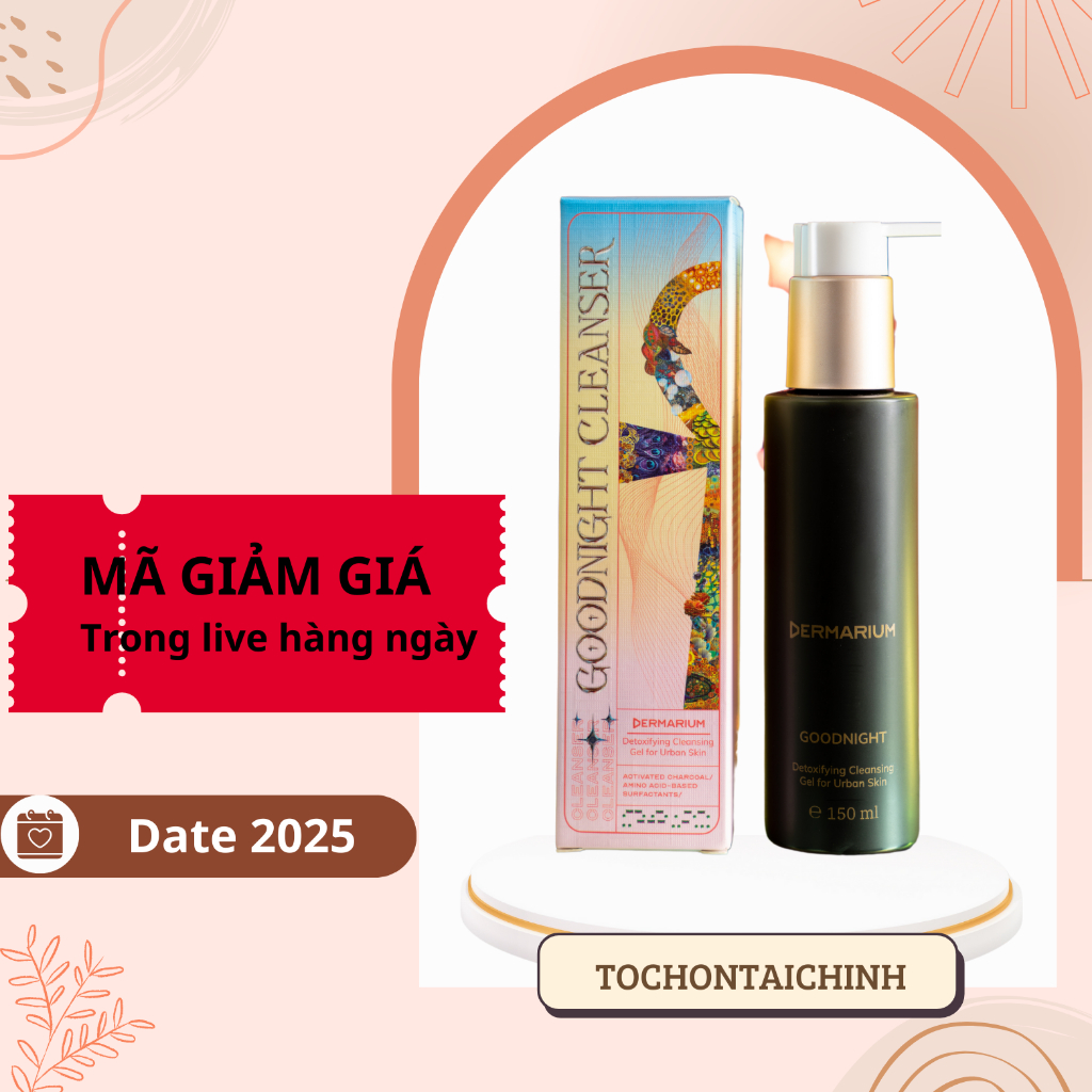 Gel Rửa Mặt Than Hoạt Tính Dermarium Good Night Cleanser 150ml