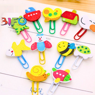Set kẹp gỗ ghim kẹp Bookmark 6-12 cái cài dễ thương kẹp giấy hình động vật nghộ nghĩnh đáng yêu