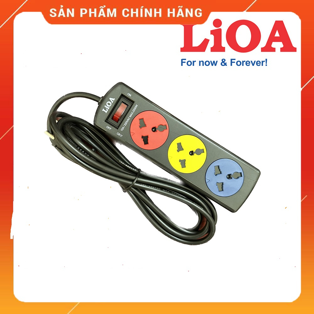 Ổ cắm lioa 3 lỗ- thế hệ mới có công tắc 3TSN3.2.5