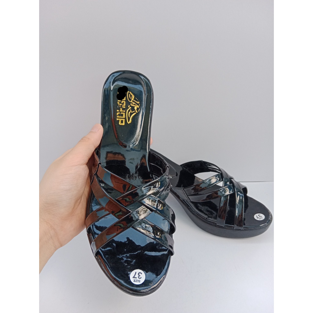 Dép nữ cao gót ĐẸP mẫu hai quai đan gót vuông 7 phân chắc chắn, Thời Trang hè KH-08