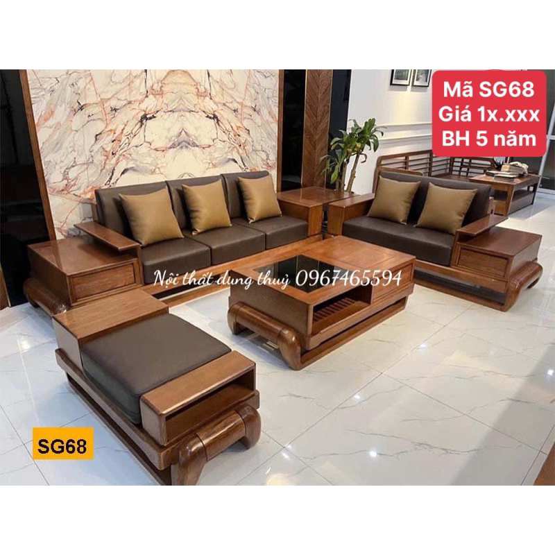 SALE GIÁ TỐT sofa 2 văng đùi gà gỗ sồi nga màu óc chó, màu cánh gián