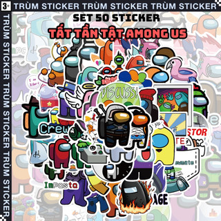Set 50 sticker, hình dán among us-meme, hot hit, random- trang trí, decor laptop, cặp sách - trùm stickers-072