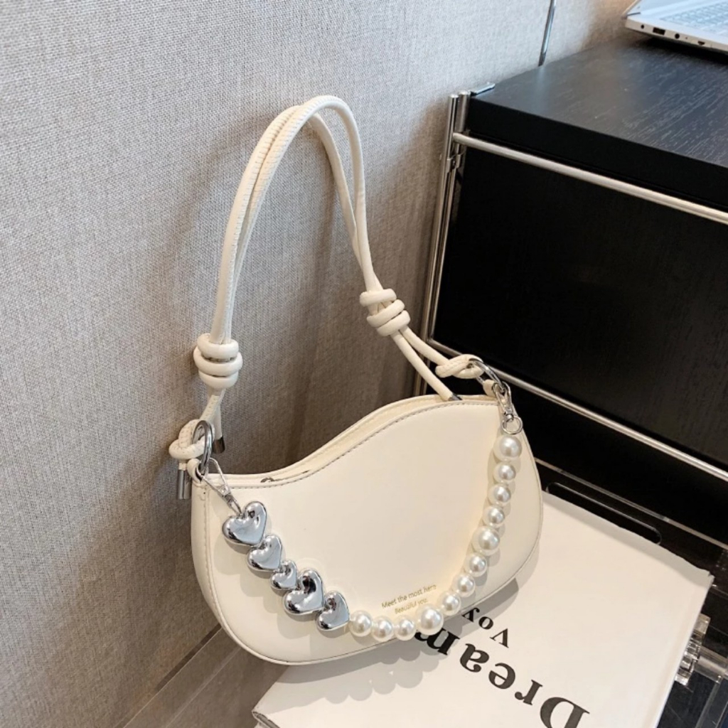 Túi xách nữ đẹp kẹp nách đeo vai dáng bầu dây ngọc pamoli_ TDC310