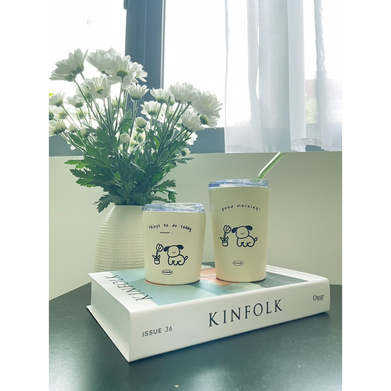 Ly giữ nhiệt in hình cún yêu 240ml-360ml