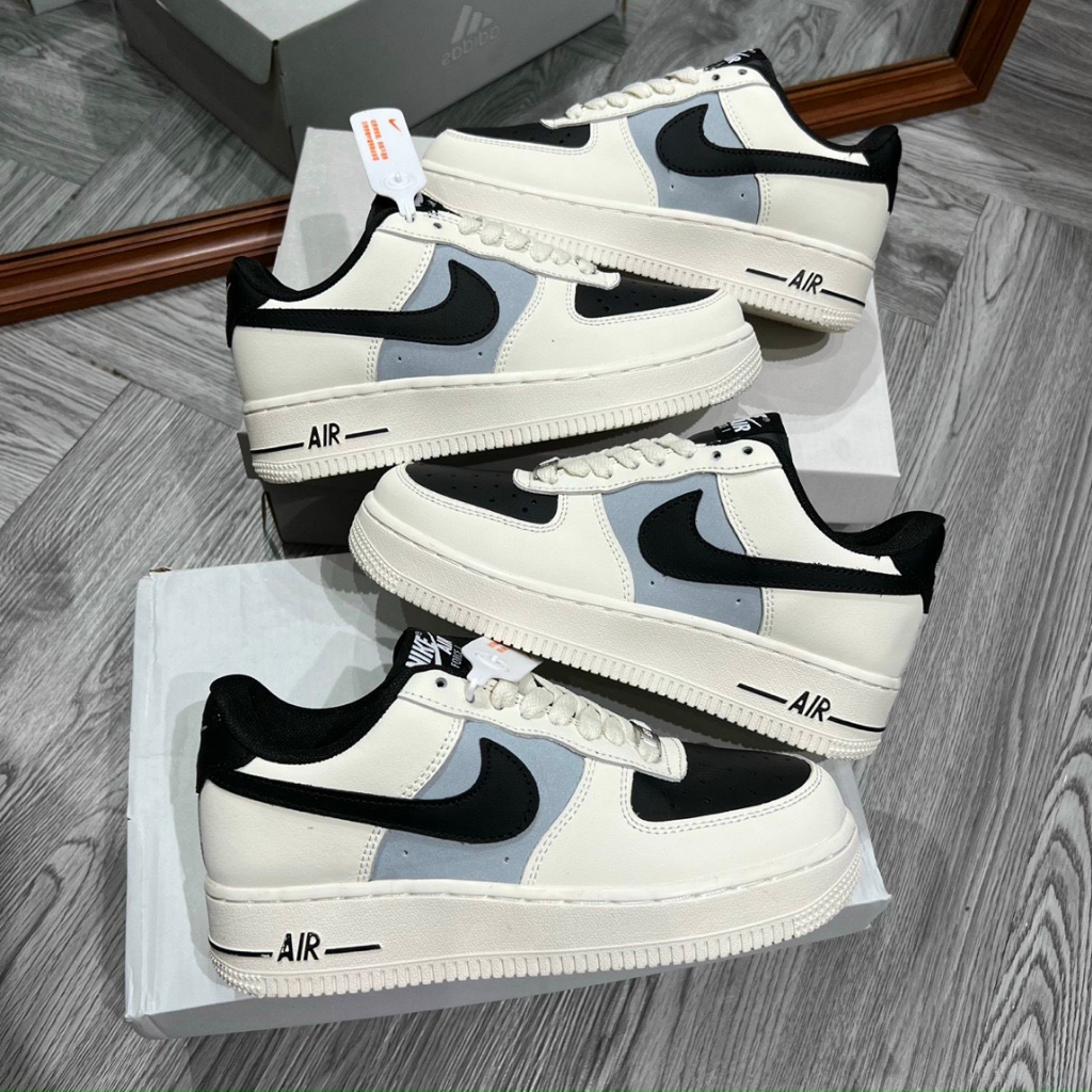Giày _Nike Air Force 1 Mũi Đen Nam Nữ, Giày AF1 White Black Bản Cao Cấp Hót Trend bản chuẩn cao cấp
