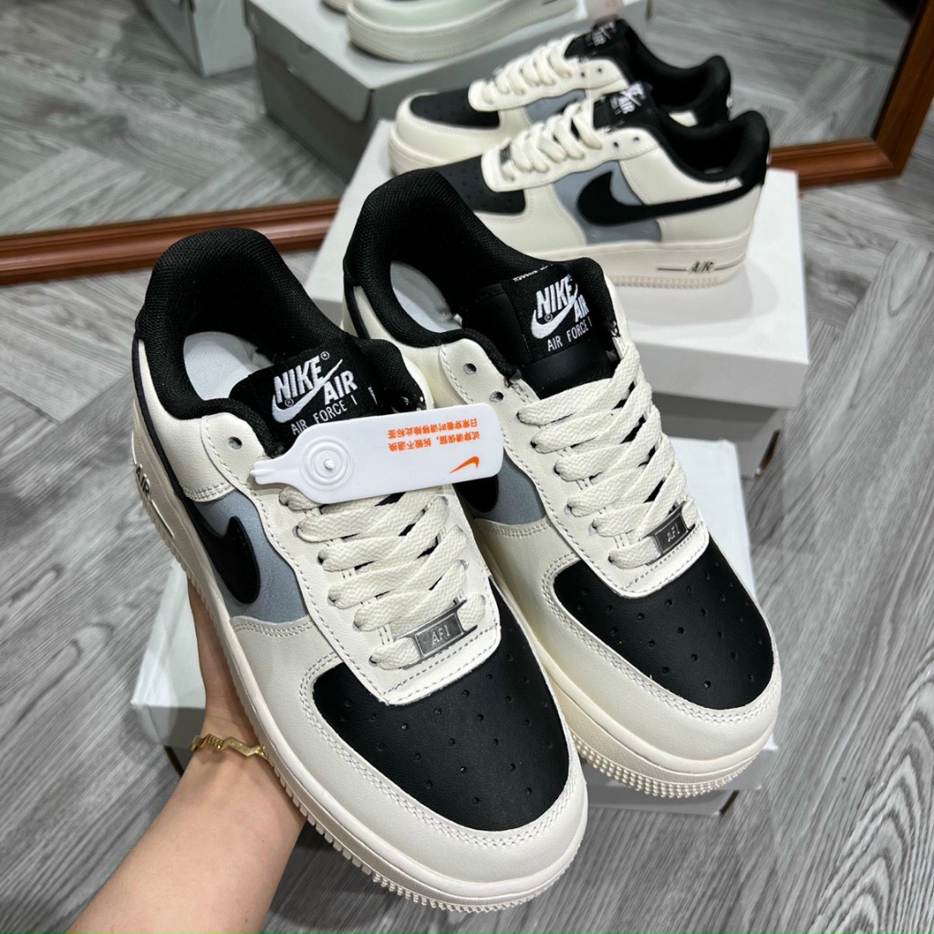Giày _Nike Air Force 1 Mũi Đen Nam Nữ, Giày AF1 White Black Bản Cao Cấp Hót Trend bản chuẩn cao cấp