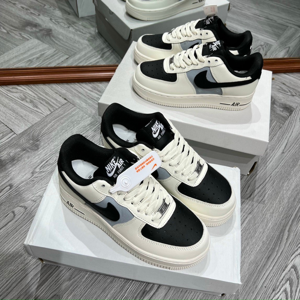 Giày _Nike Air Force 1 Mũi Đen Nam Nữ, Giày AF1 White Black Bản Cao Cấp Hót Trend bản chuẩn cao cấp