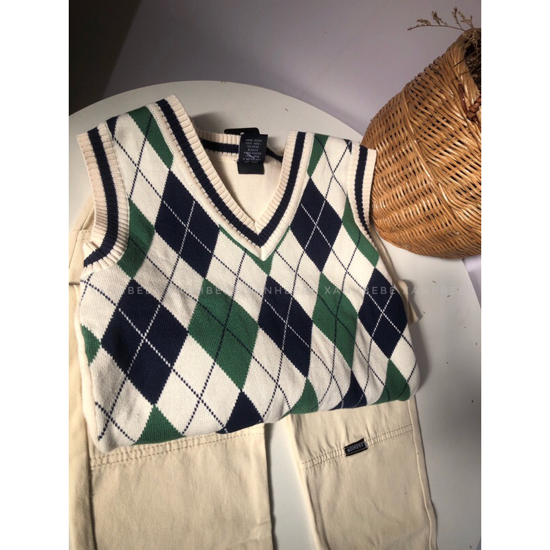 Áo gile len bé trai bé gái hoạ tiết cho bé đi học 1-8T