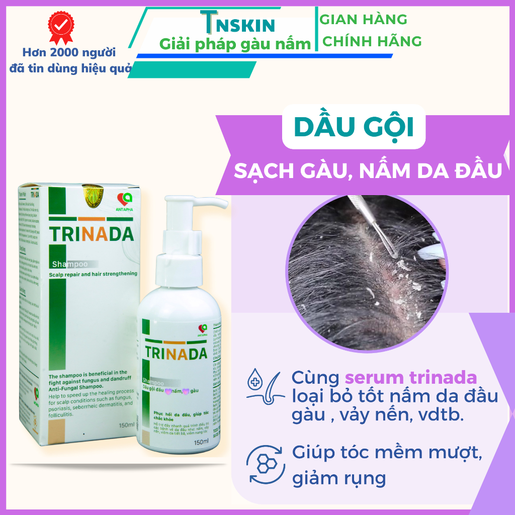 Dầu gội nấm da đầu, dầu gội sạch gàu hết ngứa thơm mát HIỆU QUẢ-Thương hiệu Antapha
