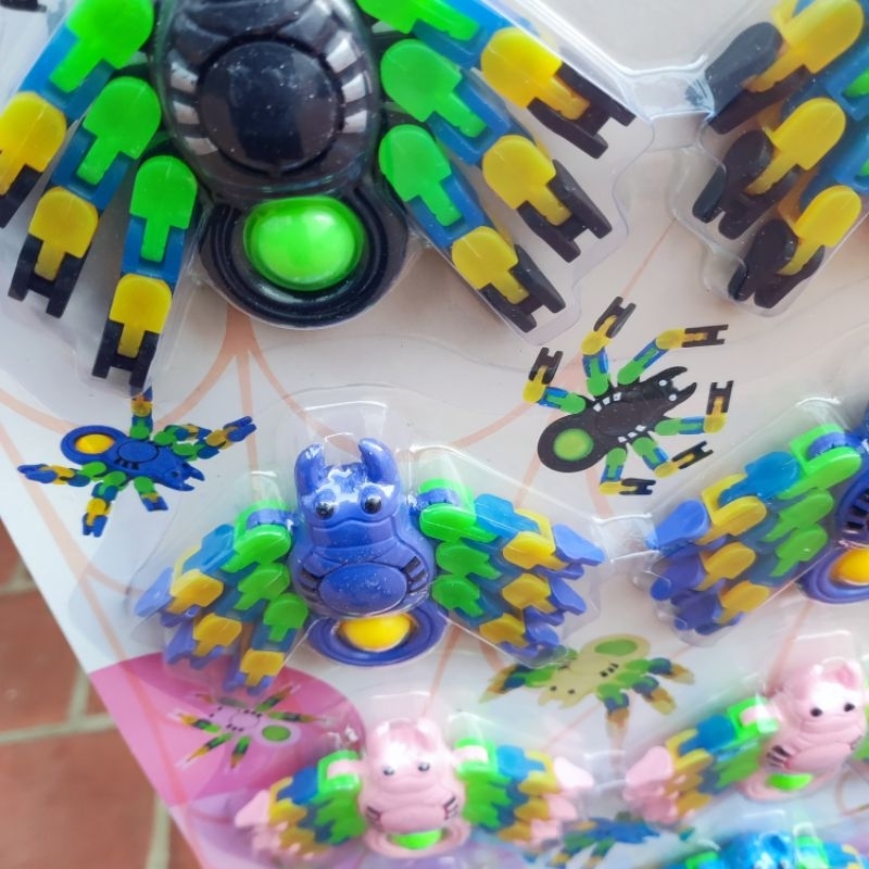 Vỉ 15 spinner hình nhện con có dạ quang