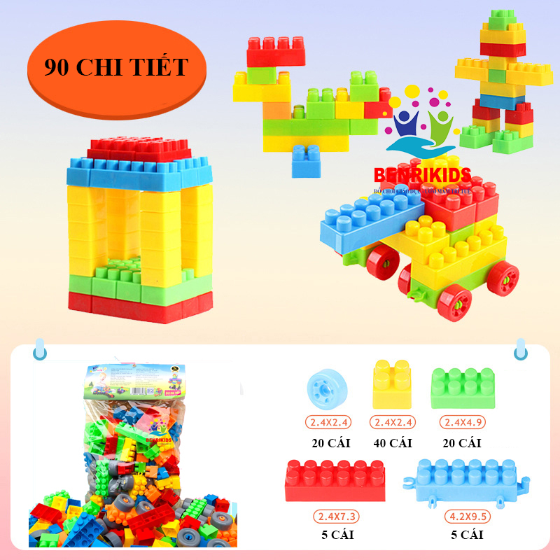 Hộp Xếp Hình 90 Chi Tiết Cho Bé Sáng Tạo Và Nhiều Màu Sắc
