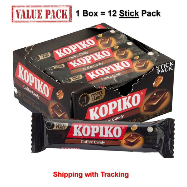 ☕🍬 Kẹo Cà Phê Kopiko Stick Pack Candy hộp 12 cây - Thái Lan 🇹🇭🇹🇭
